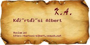Kürtösi Albert névjegykártya