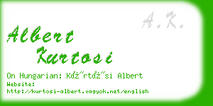 albert kurtosi business card